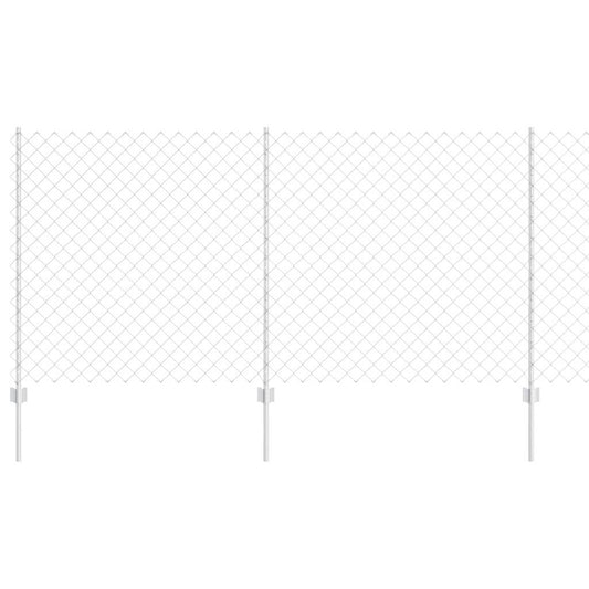 vidaXL Φράκτης Αλυσίδας με 20 Στυλίδια Ασημένιος 1.2x10 μ Χάλυβας