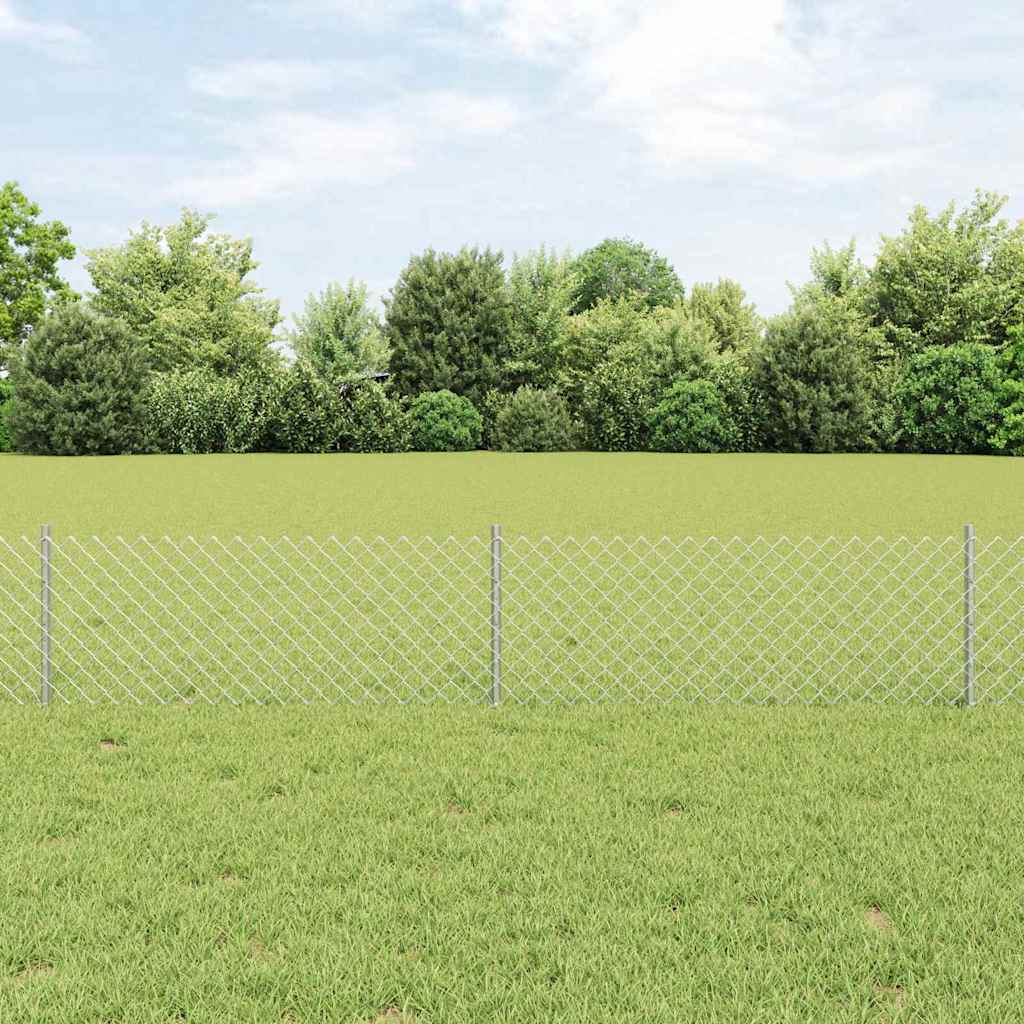 vidaXL Φράχτης αλυσίδας με στήλη 25 x 0,4 m Γαλβανισμένος Χάλυβας