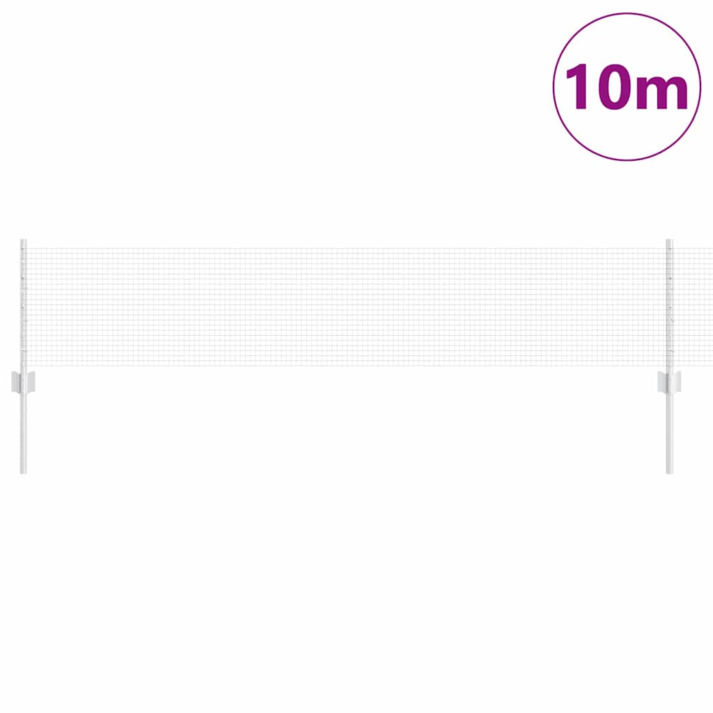 vidaXL Γαλβανισμένος Συρμάτινος Φράκτης με 5 Υποστήριξη Ασημί 0,4x10 μ Ατσάλι