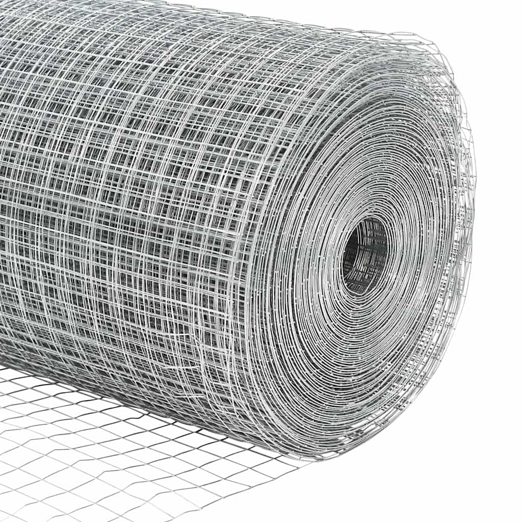 vidaXL Συρματόπλεγμα με Στυλίς 10 x 0,8 μ Γαλβανισμένος Χάλυβας Ασημί