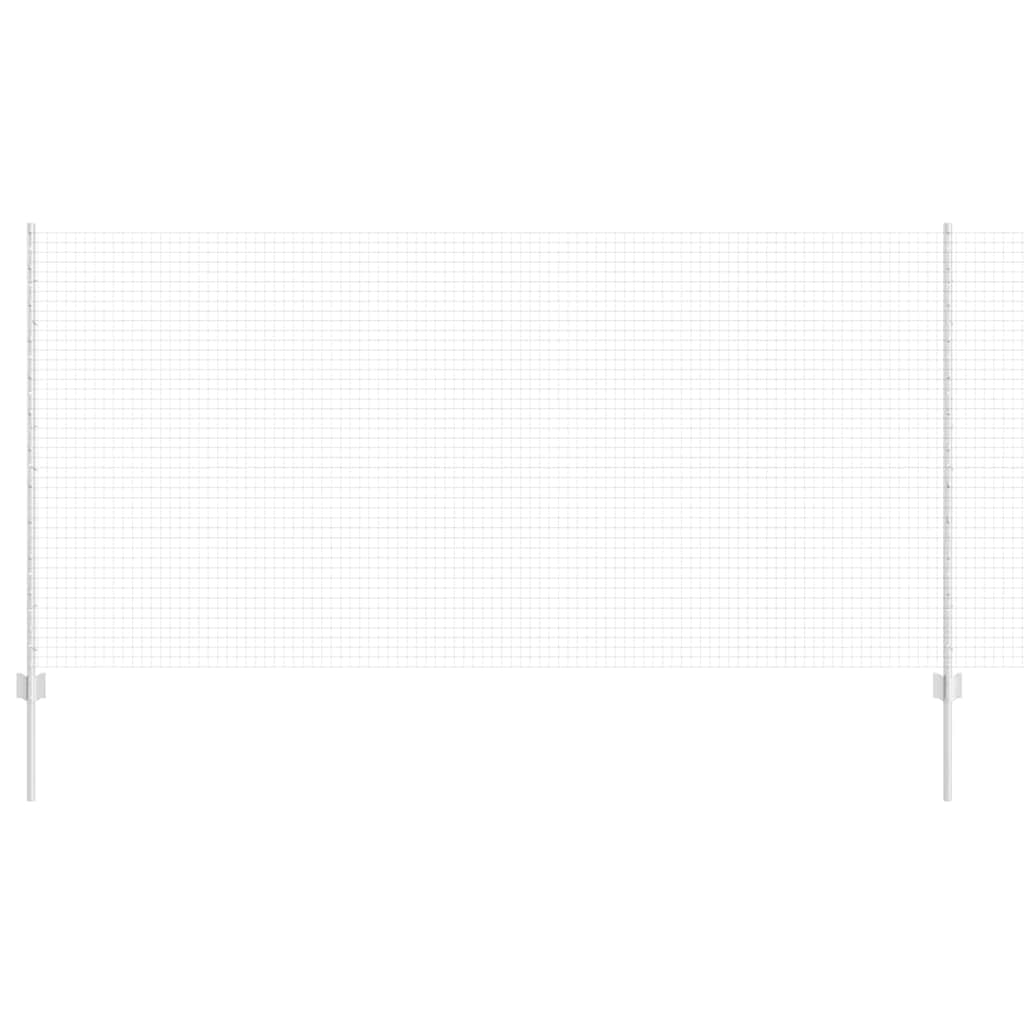 vidaXL Φράχτης Συρμάτινος με 10 Στυλιαρικά Κομμάτια Ασημί 1.2x10 m Χάλυβα