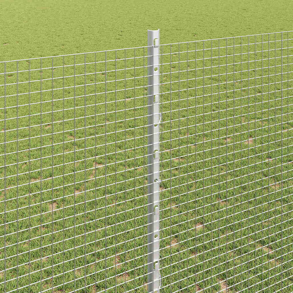 vidaXL Γαλβανισμένος Φράκτης Συρματόπλεγμα με 10 Υποστηρίγματα Ασημί 1.4x10 μ Ατσάλι