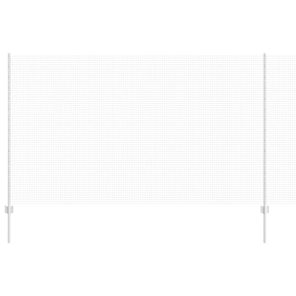 vidaXL Συρμάτινος Φράχτης με 10 Πόλους Ασημί 1.4x10 μ Χάλυβα