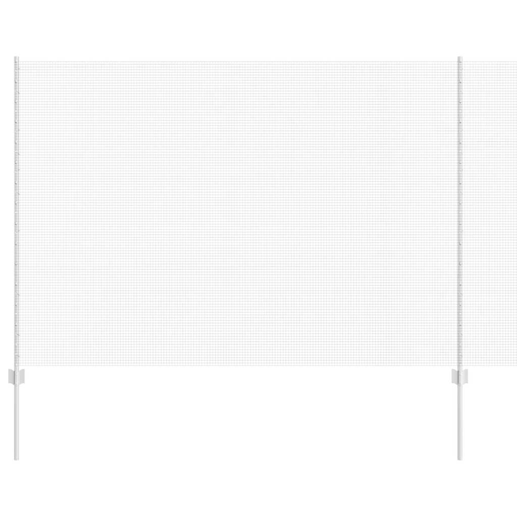 vidaXL Φράκτης Σταυρωτού Συρματόπλεγμα με 10 Υποστύλους Ασημί 1.6x10 μ Χάλυβα