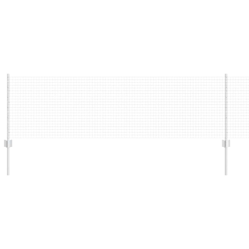 vidaXL Φράκτης Συρμάτινου Καλωδίου με 10 Πόδια U Ασημί 0.6x25 μ Χάλυβα