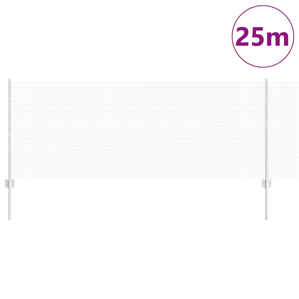 vidaXL Περίφραξη από Συγκολλητό Σύρμα με 11 Άλτες U Ασημί 0.8x25μ Ατσάλι