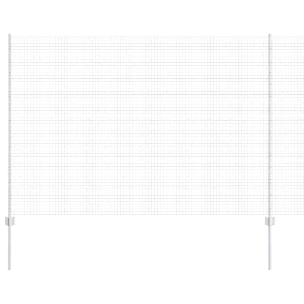 vidaXL Φράχτης από Γαλβανισμένο Σίδερο με 22 U Στήλες Ασημί 1.5x25 μ