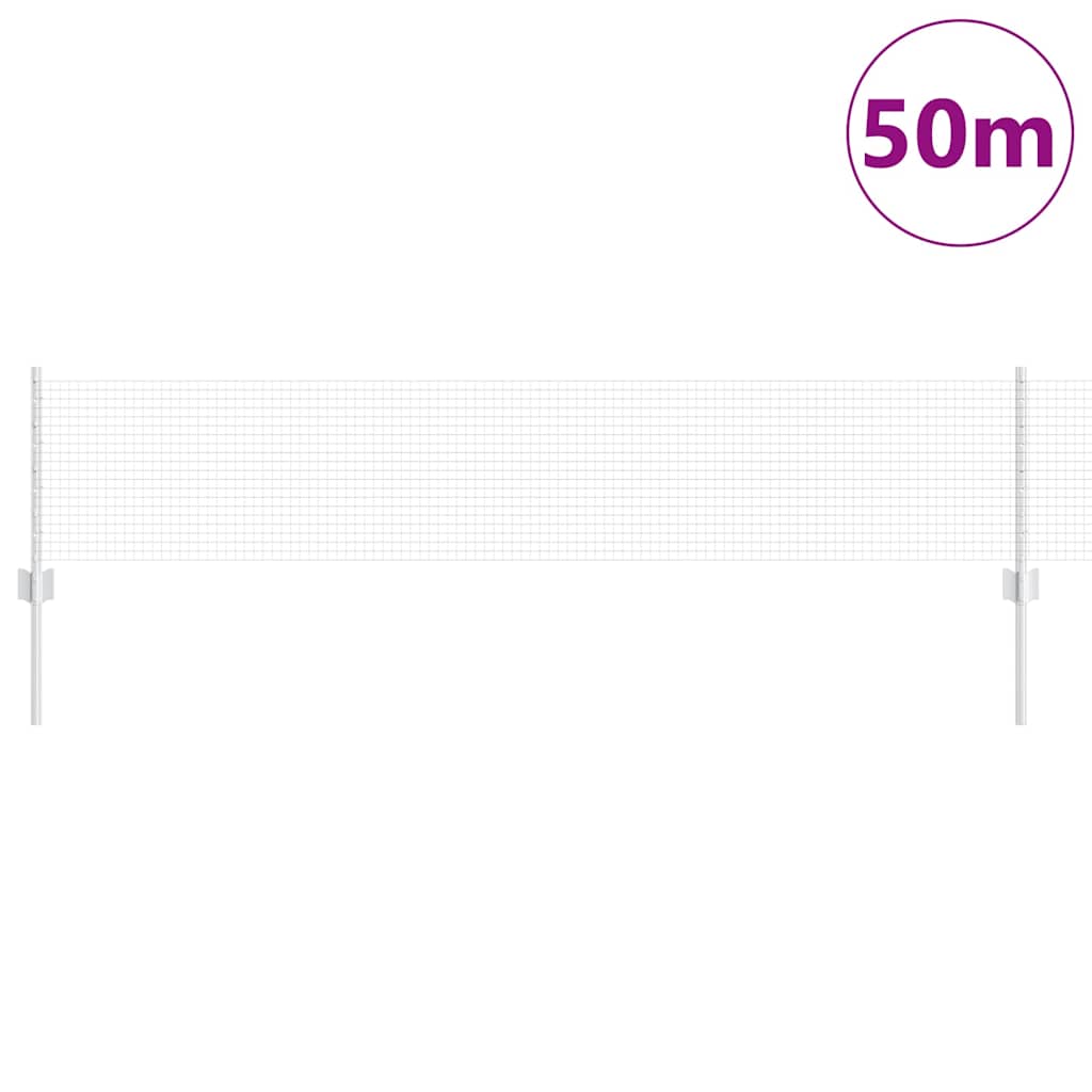 vidaXL Γαλβανισμένος φράχτης με 22 αγκύλες Ασημί 0.4x50 μ Χάλυβας