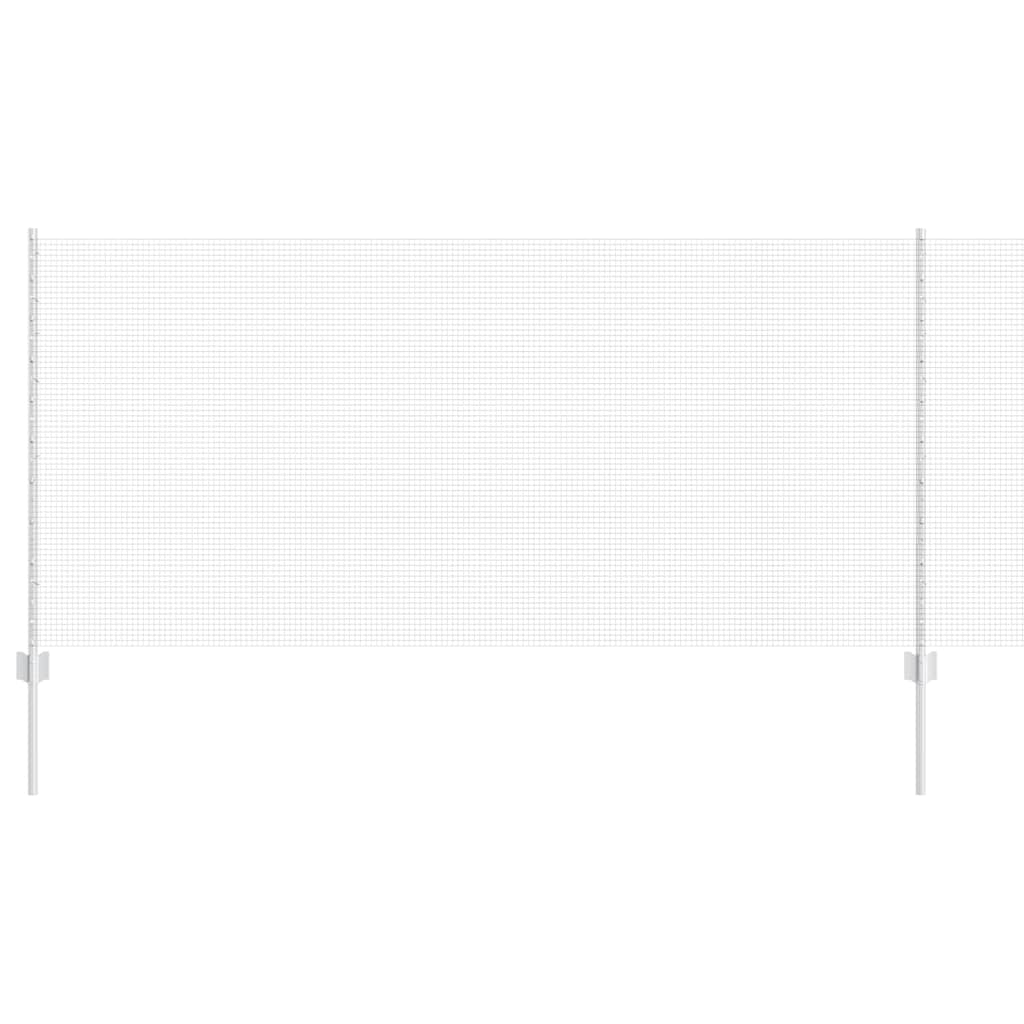 vidaXL Γαλβανισμένο Σίτα με 44 Στηρίγματα Ασημί 1x50 μ Χάλυβα