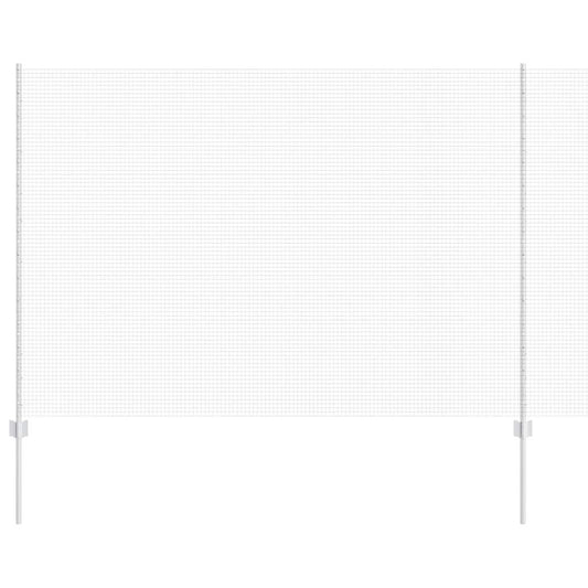 vidaXL Συρματόπλεγμα με 44 U Στυλοί Ασημί 1.6x50 μ Χάλυβας