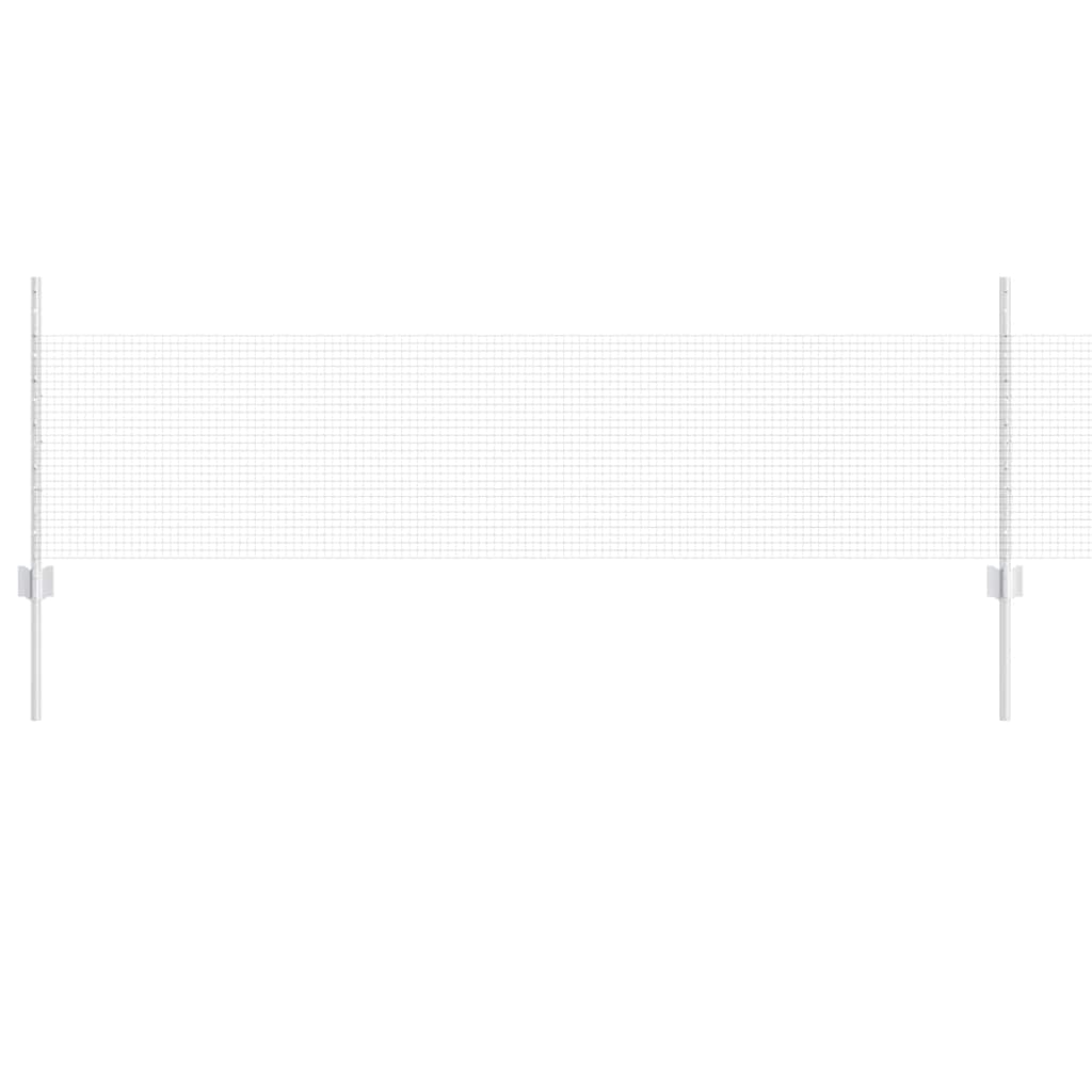 vidaXL Συγκολλητός Φράχτης με 44 Πόλους Ασημί 0.5x100 μ Χάλυβα