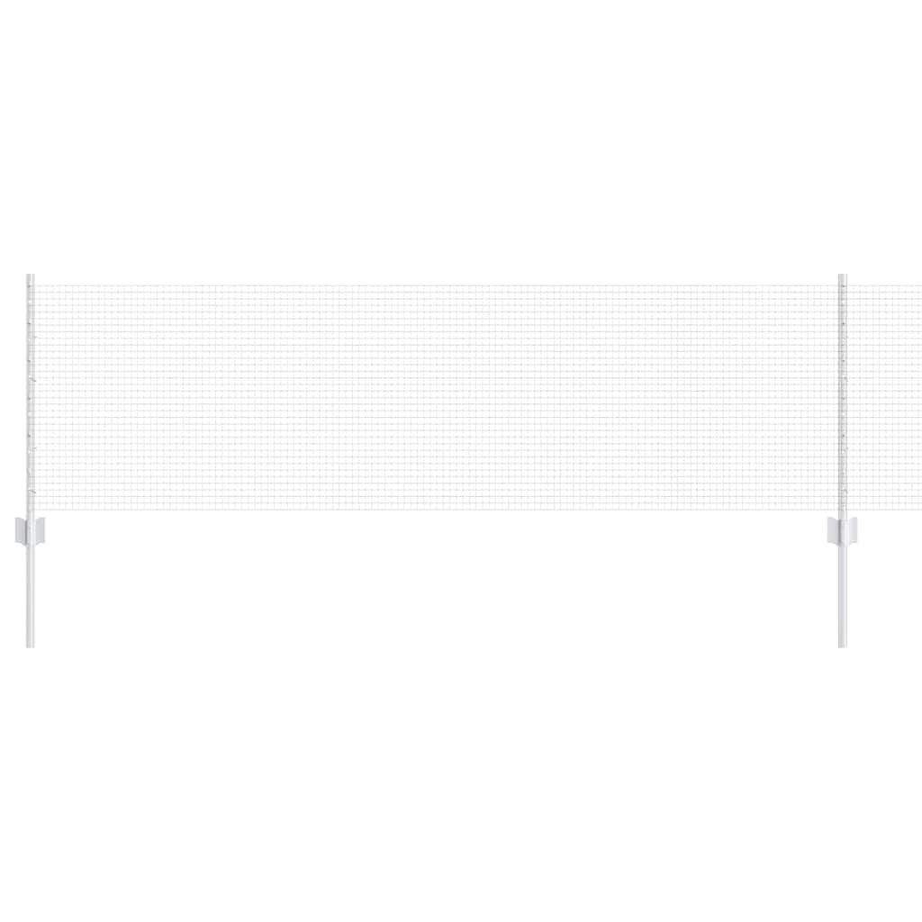 vidaXL Γαλβανισμένος συρμάτινος φράκτης με 44 U Posts ασημί 0.6x100 μ ατσάλι