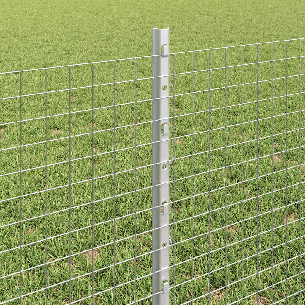 vidaXL Welded Wire Fence με 44 U Posts Ασημί 0.6x100 μ Ατσάλι