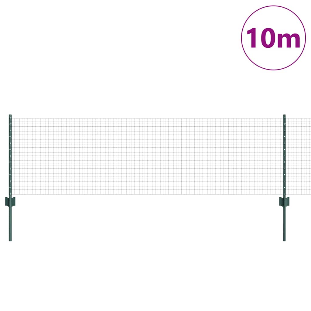 vidaXL Συρματόπλεγμα με Στυλίς 10 x 0,6 μ PVC-Επικαλυμμένο Ατσάλι