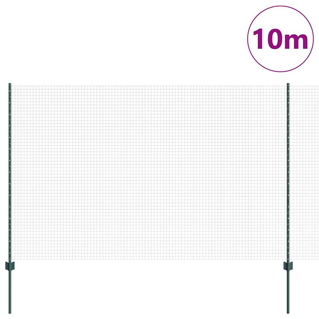 vidaXL Συρματόπλεγμα με Στυλίς 10 x 1,5 m Γαλβανισμένος Χάλυβας Δίχτυ