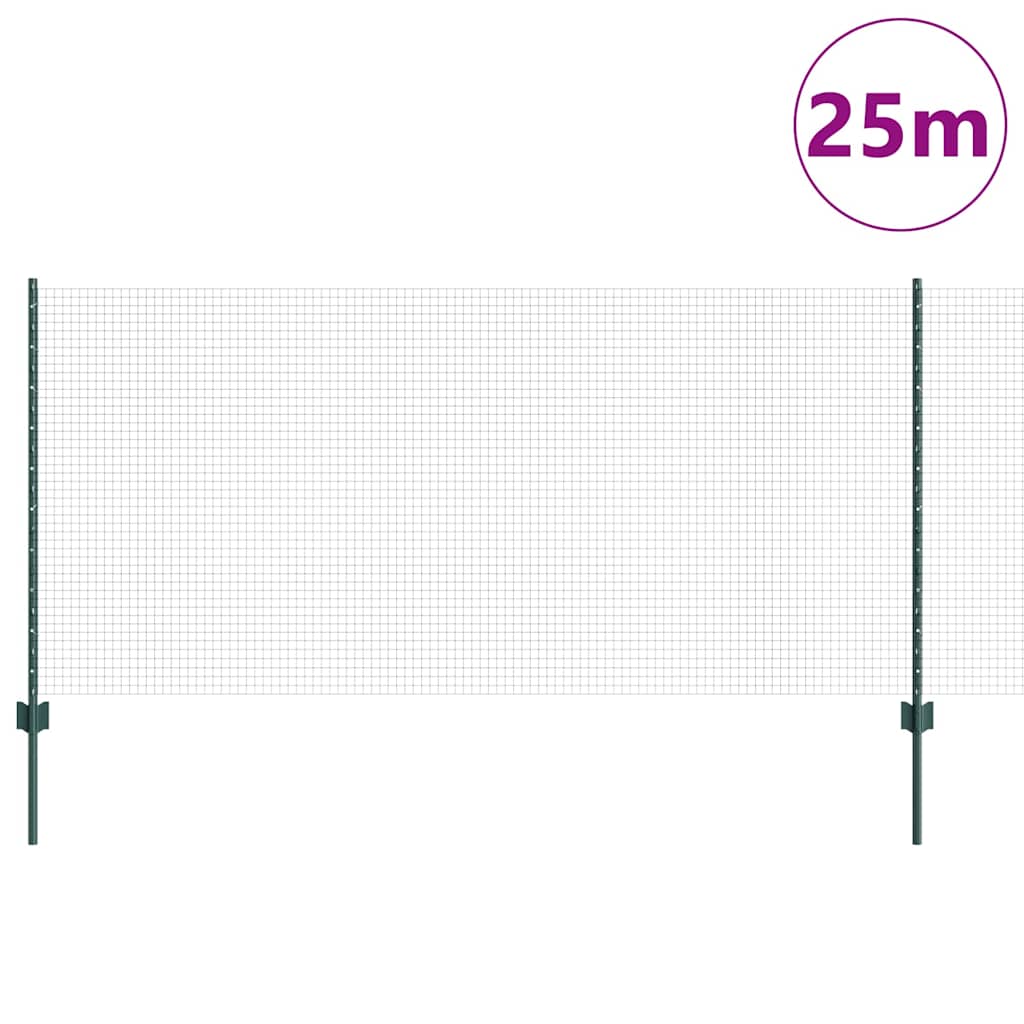 vidaXL Σετ Φράχτη από Γαλβανισμένο Σίδηρο Σετ 2 Τμχ Πράσινο