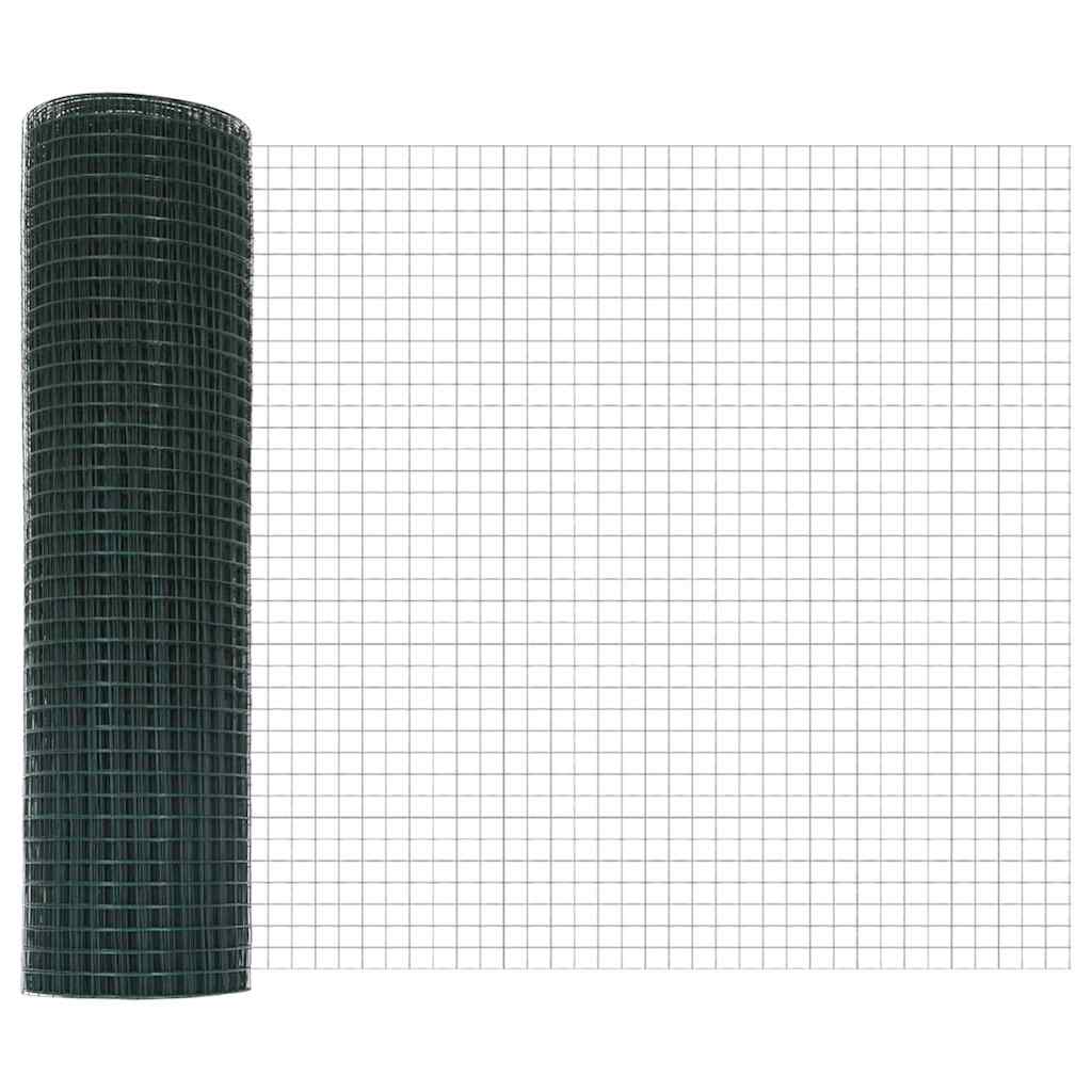 vidaXL Συρματόπλεγμα με Στυλίς 100 x 0,5 μ PVC-Επικαλυμμένο Ατσάλι