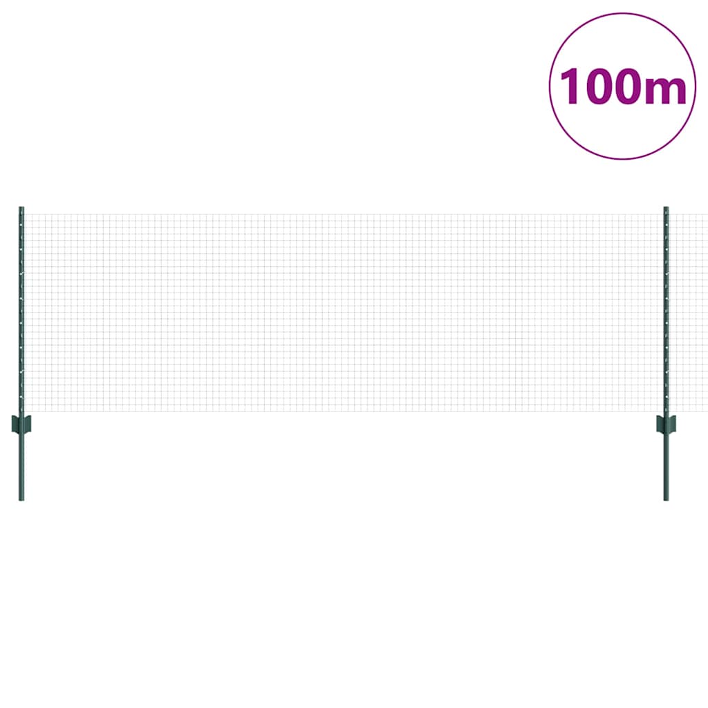 vidaXL Συρματόπλεγμα με Στυλίς 100 x 0,8 μ PVC-Επικαλυμμένο Ατσάλι