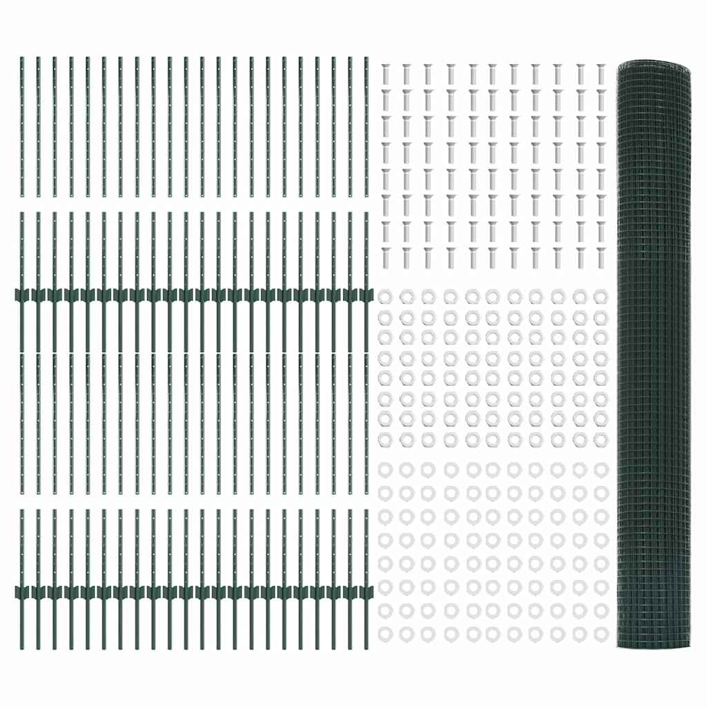 vidaXL Συρματόπλεγμα με 44 U Πόρους Πράσινο 1x100 μ Χάλυβα