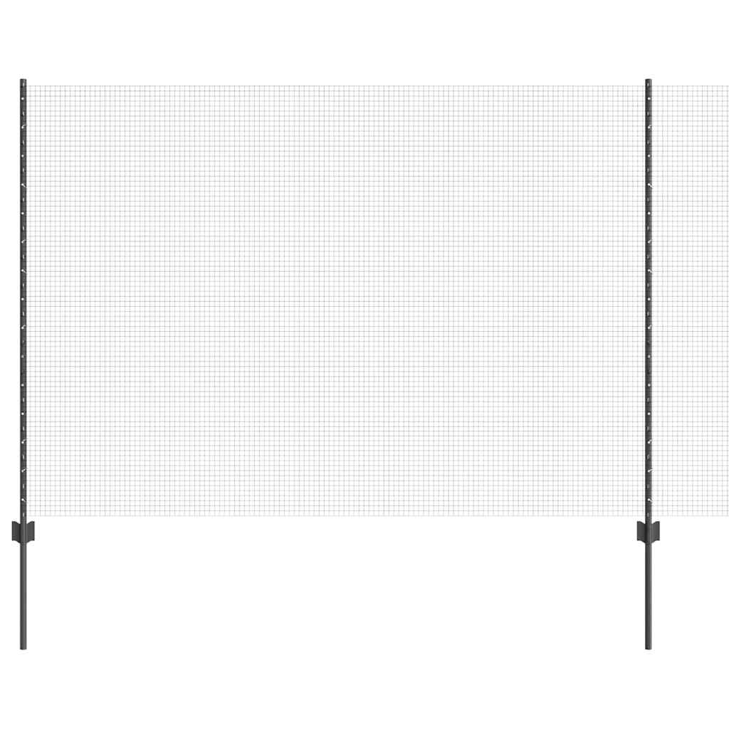 vidaXL Συρματόπλεγμα με Στυλίς 10 x 1,5 m PVC-Επικαλυμμένο Ατσάλι Γκρι