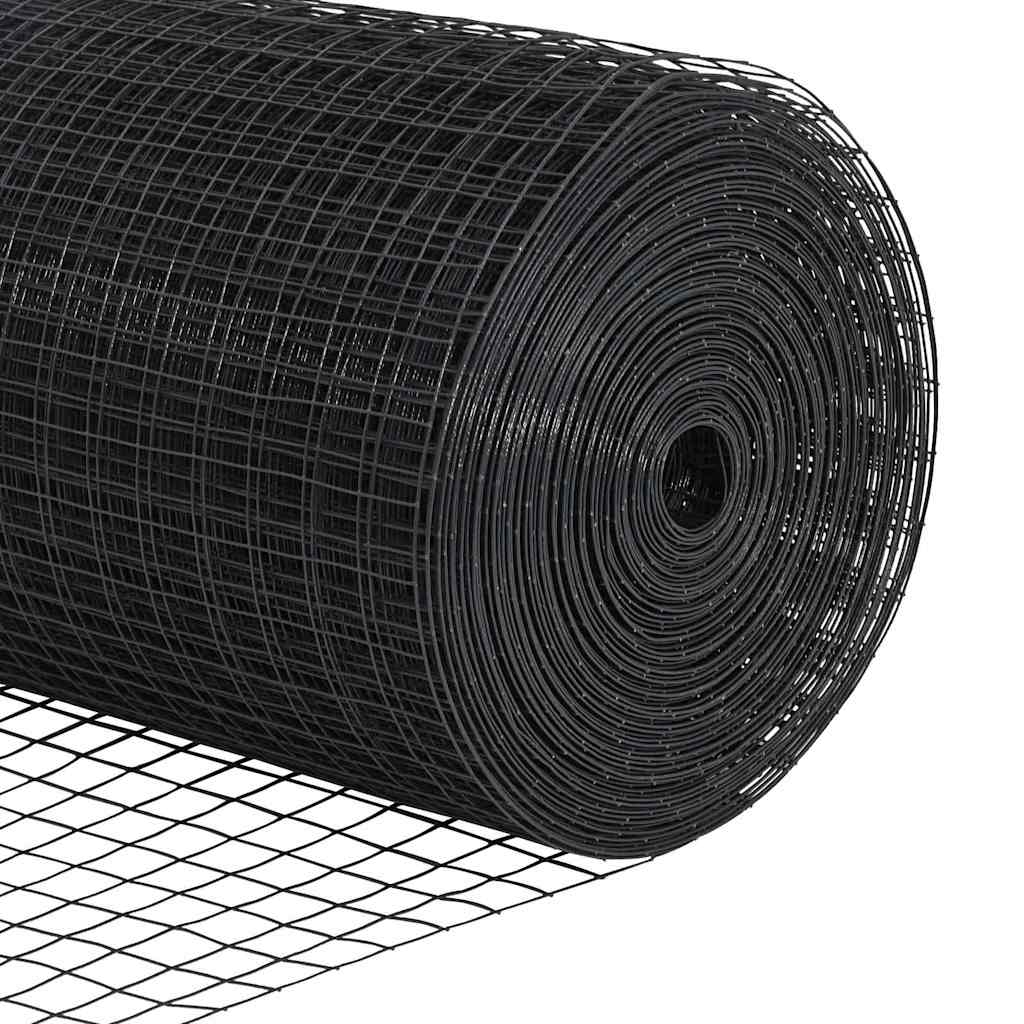 vidaXL Φράκτης Welded Wire με 11 U Posts Γκρι 0.6x25 μ Ατσάλι