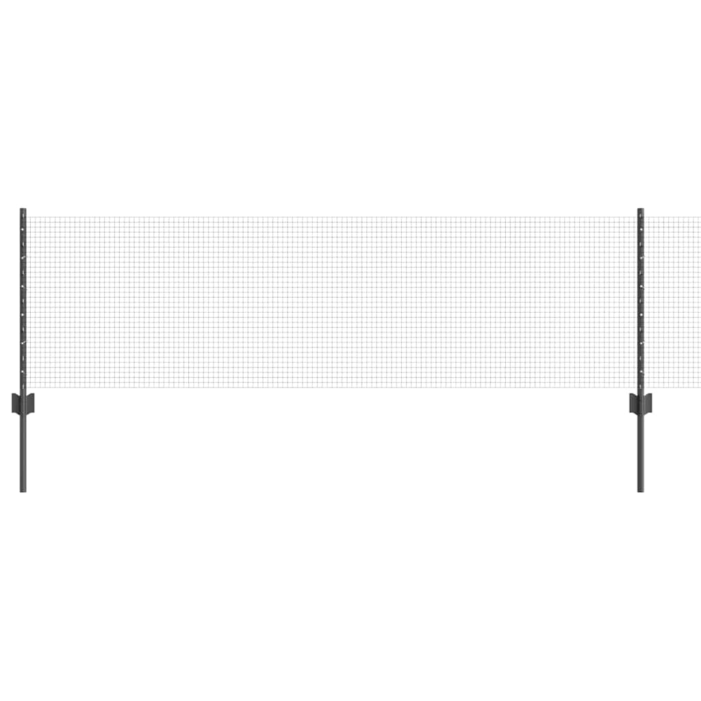 vidaXL Συρματόπλεγμα με Στυλίς 25 x 0,6 μ PVC-Επικαλυμμένο Ατσάλι Γκρι