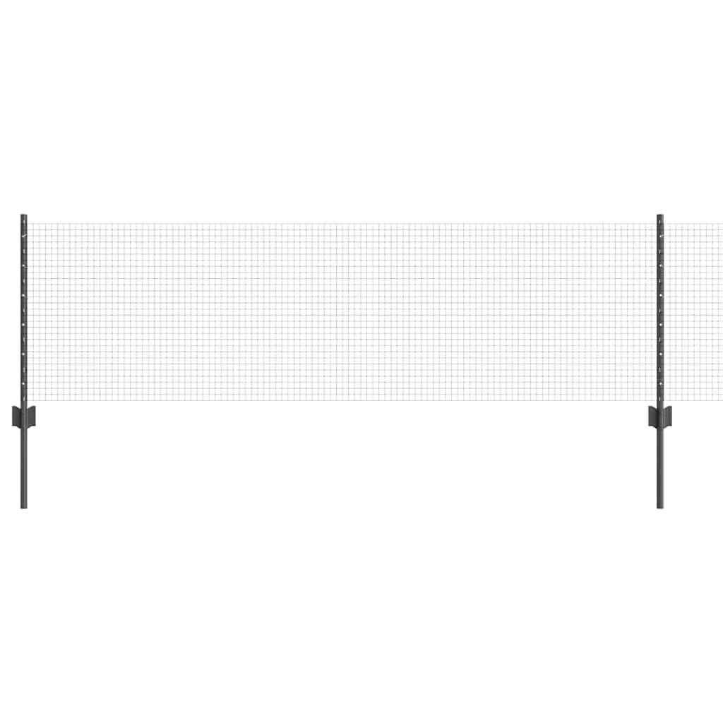 vidaXL Συρματόπλεγμα με Στυλίς 25 x 0,6 μ PVC-Επικαλυμμένο Ατσάλι Γκρι