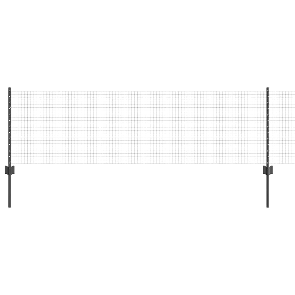 vidaXL Συρματόπλεγμα με Στυλίς 25 x 0,6 μ PVC-Επικαλυμμένο Ατσάλι Γκρι
