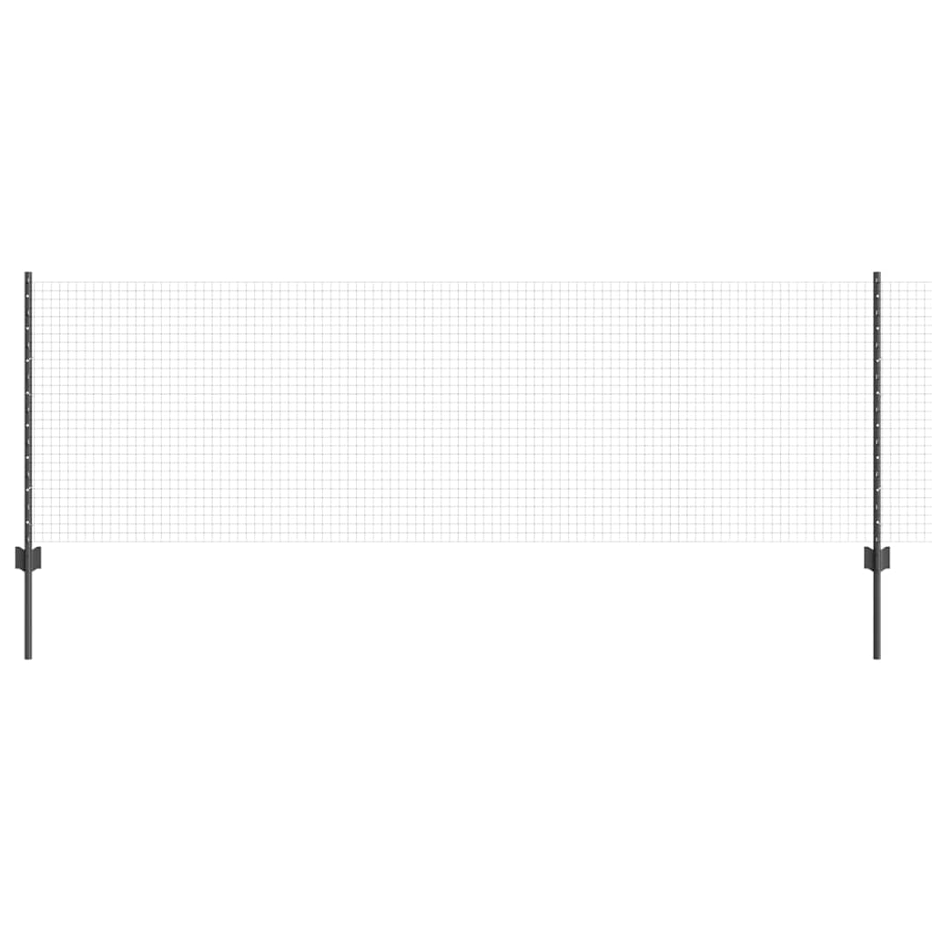 vidaXL Συρματόπλεγμα με Στυλίς 25 x 0,8 m PVC-Επικαλυμμένο Ατσάλι Γκρι