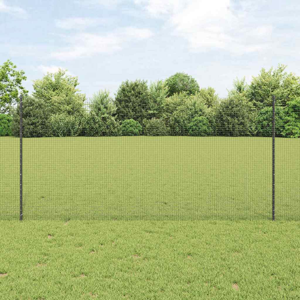 vidaXL Συρματόπλεγμα με Στυλίς 25 x 1,2 μ PVC-Επικαλυμμένο Ατσάλι Γκρι