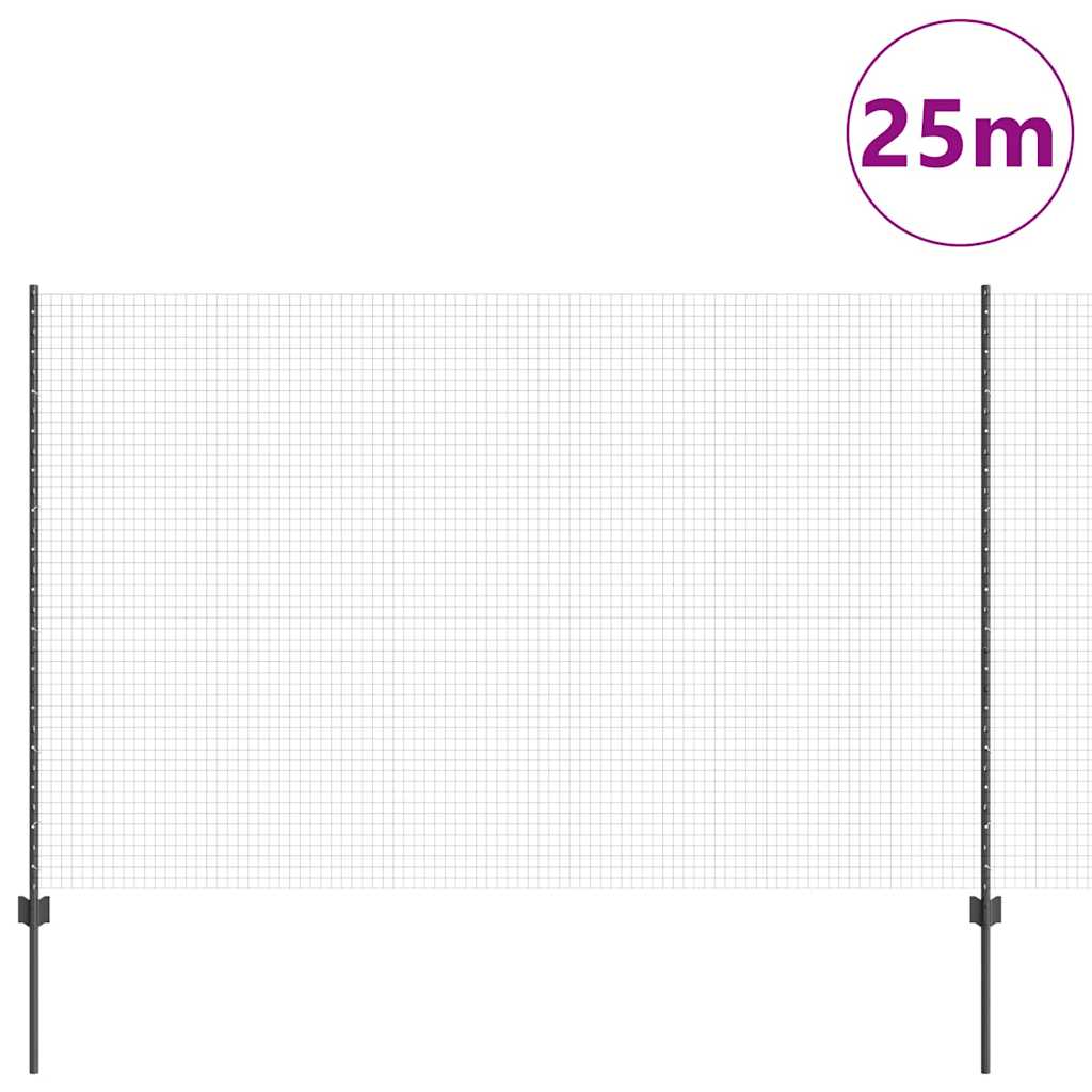 vidaXL Φράκτης Γκρί 1.6x25 μ από Ατσάλι