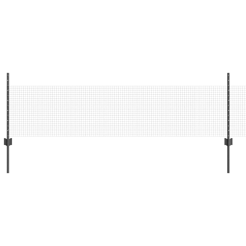 vidaXL Συρματόπλεγμα με Στυλίς 50 x 0,5 μ PVC-Επικαλυμμένο Ατσάλι Γκρι