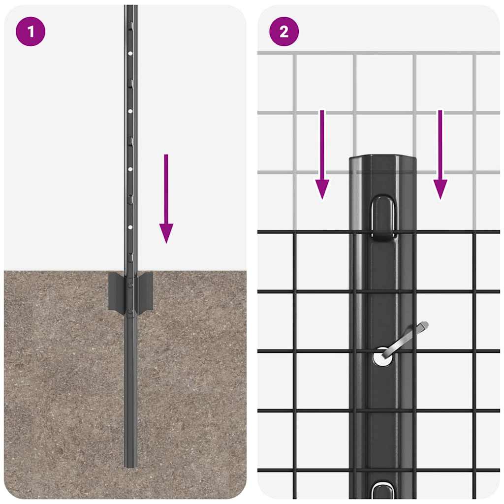 vidaXL Σετ Φράχτη Κήπου Σετ 12 Ανθεκτικός Φράχτης Κήπου Ορθογώνιο