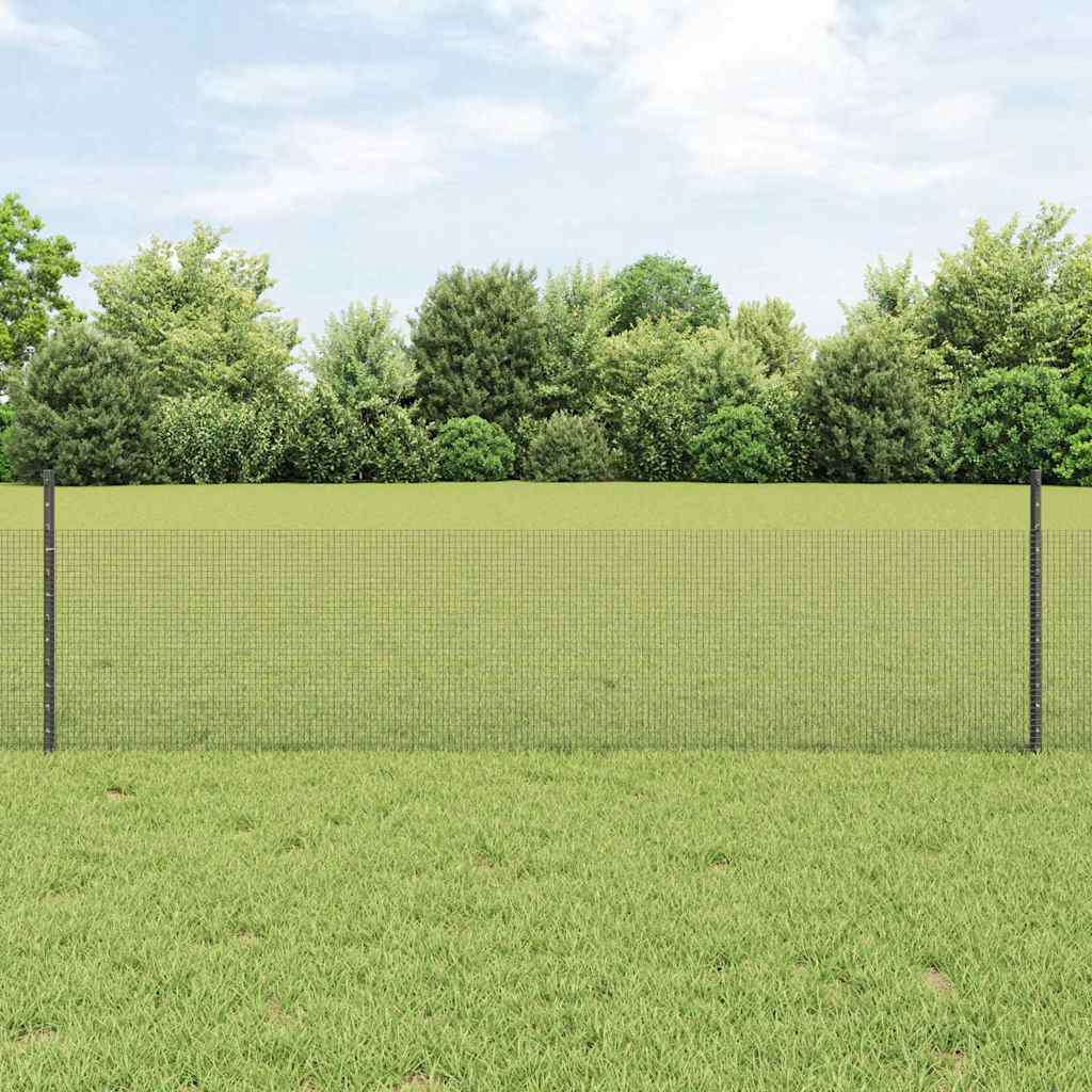 vidaXL Συρματόπλεγμα με Στυλίς 100 x 0,5 μ PVC-Επικαλυμμένο Ατσάλι