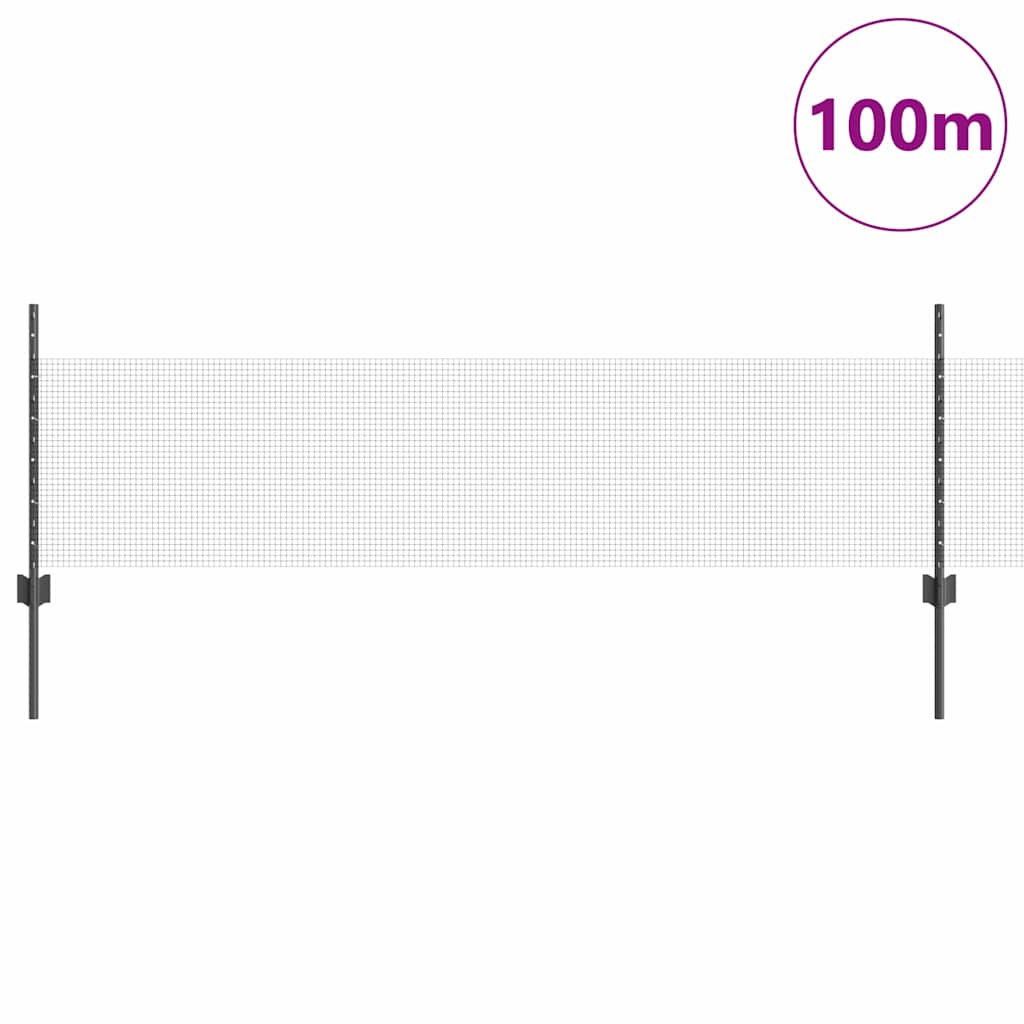vidaXL Συρματόπλεγμα με Στυλίς 100 x 0,5 μ PVC-Επικαλυμμένο Ατσάλι
