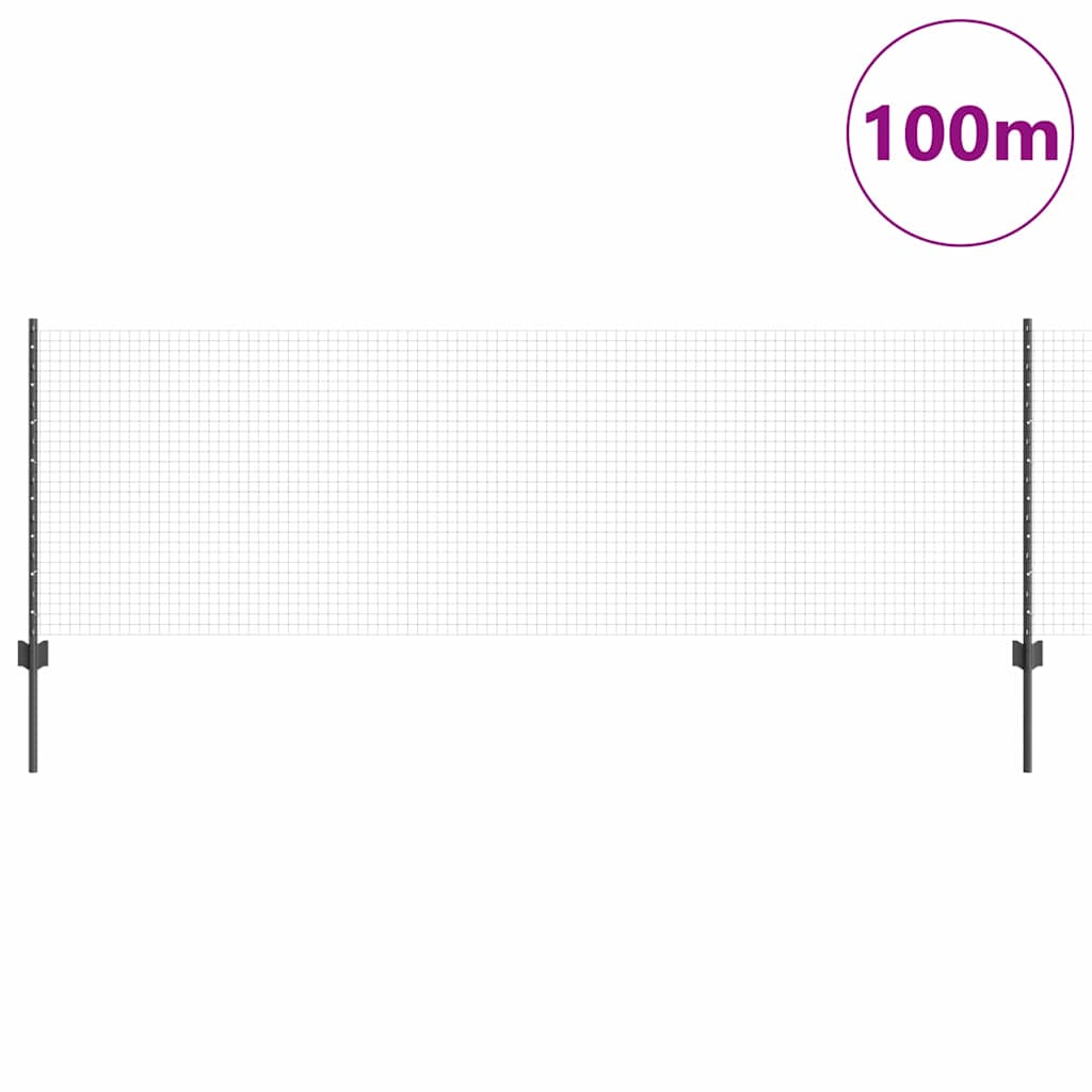 vidaXL Συρματόπλεγμα με Στυλίς 100 x 0,8 μ PVC-Επικαλυμμένο Ατσάλι