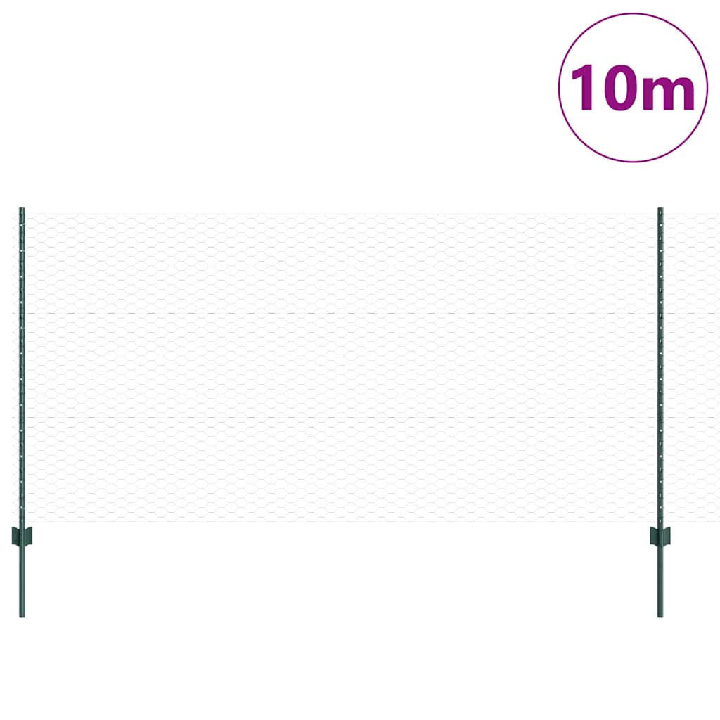 5 τεμάχια αντηρίδων φράχτη vidaXL U-Channel πράσινο 120 εκ χάλυβας