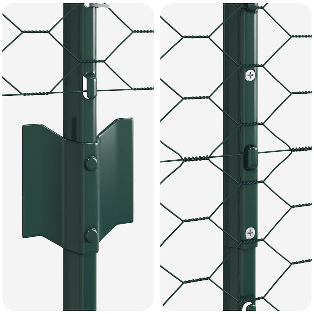 vidaXL Εξαγωνική Φράχτη με Στύλο 10 x 1,5 m PVC-Επικαλυμμένο Ατσάλι