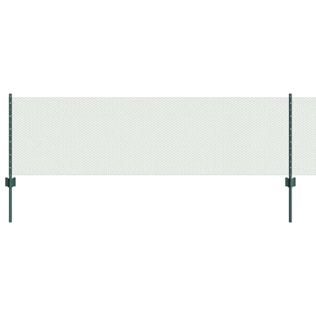 vidaXL Εξαγωνική Φράχτη με Στύλο 25 x 0,6 μ PVC-Επικαλυμμένο Ατσάλι