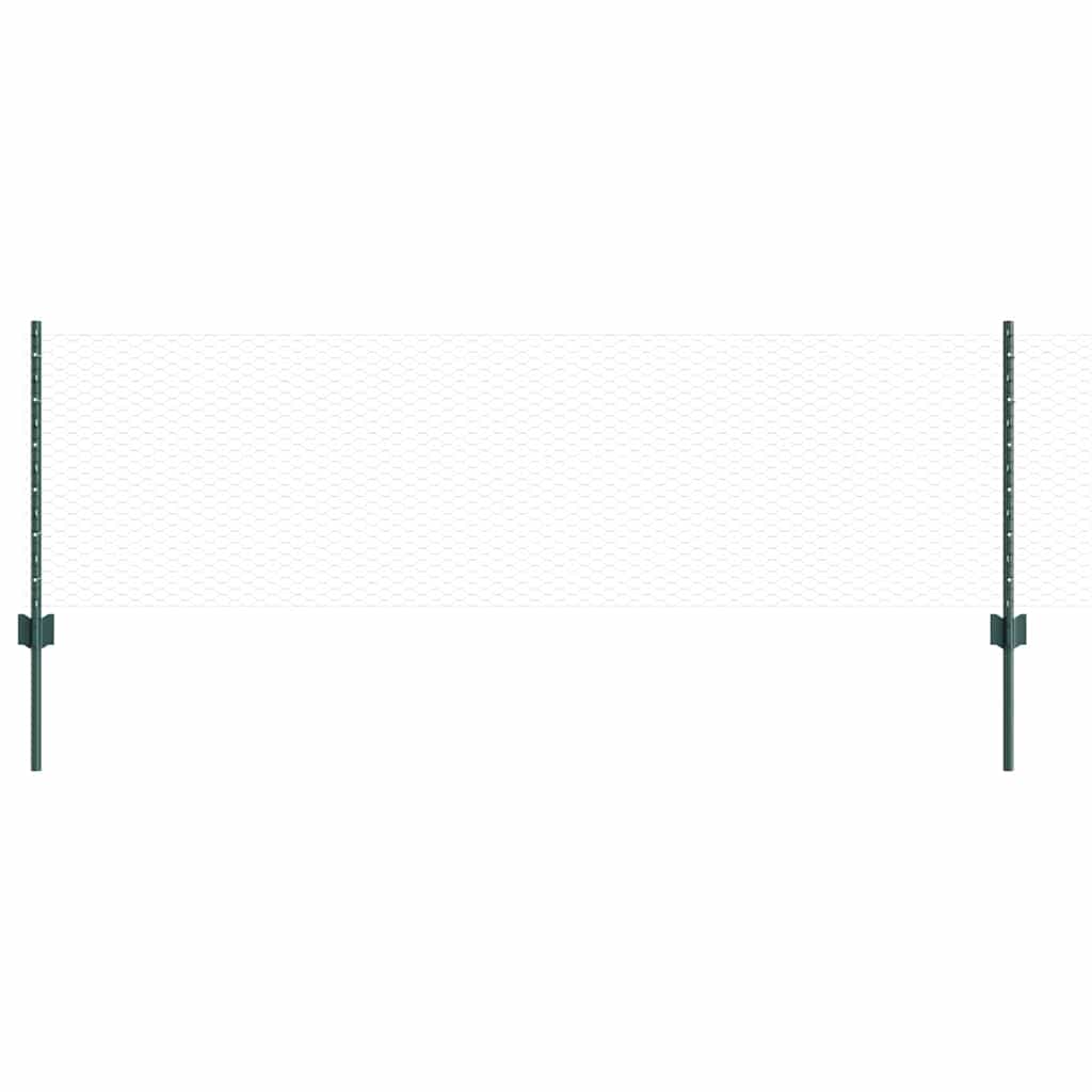 vidaXL Εξαγωνική Φράχτη με Στύλο 25 x 0,6 μ PVC-Επικαλυμμένο Ατσάλι