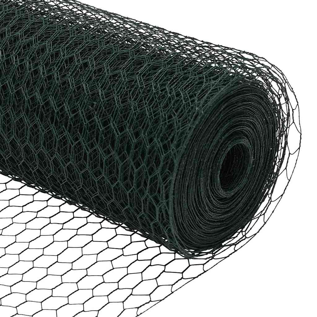 vidaXL Εξαγωνική Φράχτη με Στύλο 25 x 0,8 m PVC-Επικαλυμμένο Ατσάλι
