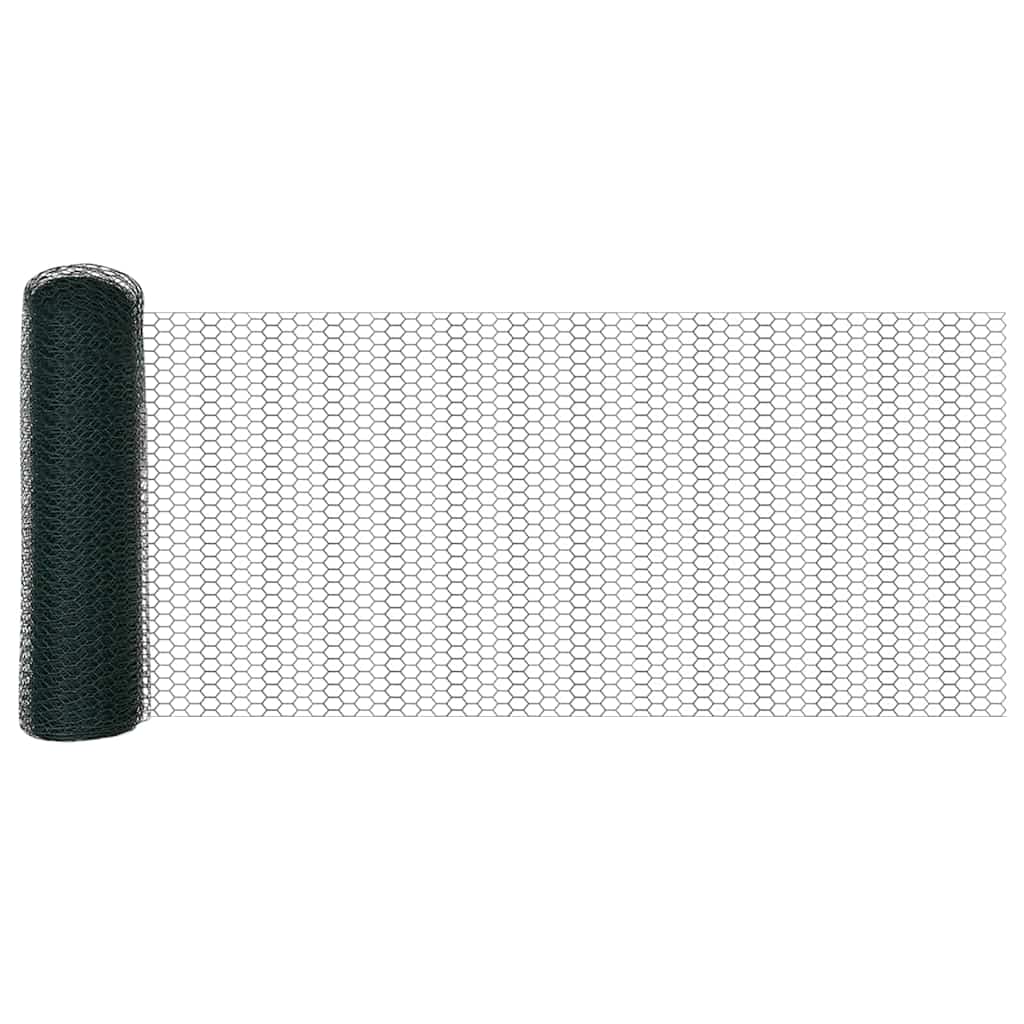 vidaXL Εξαγωνική Φράχτη με Στύλο 25 x 0,8 m PVC-Επικαλυμμένο Ατσάλι