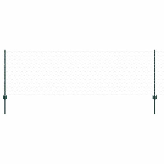vidaXL Εξαγωνική Φράχτη με Στύλο 50 x 0,8 m PVC-Επικαλυμμένο Ατσάλι