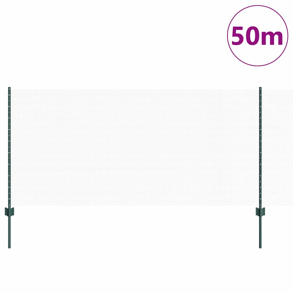 vidaXL Εξαγωνική Φράχτη με Στύλο 50 x 1 m PVC-Επικαλυμμένο Ατσάλι