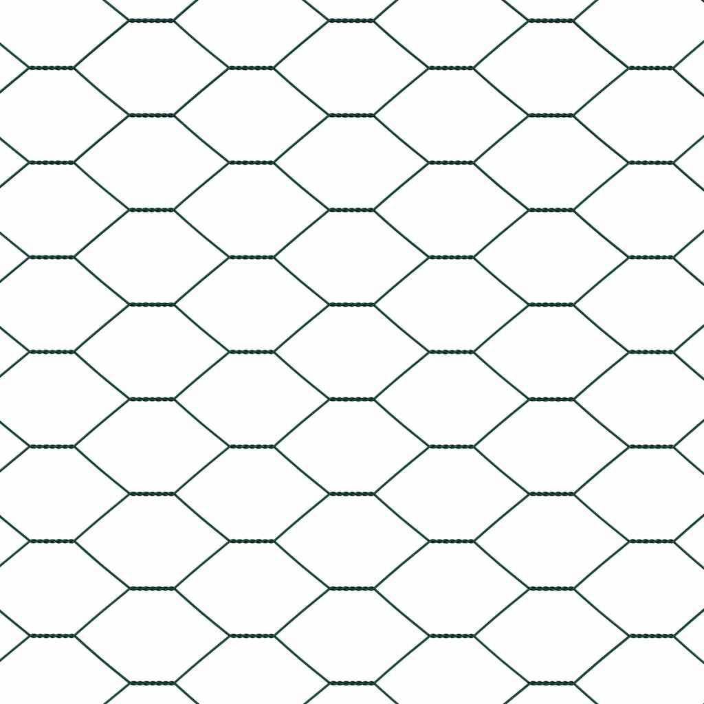 vidaXL Εξαγωνική Φράχτη με Στύλο 50 x 1 m PVC-Επικαλυμμένο Ατσάλι