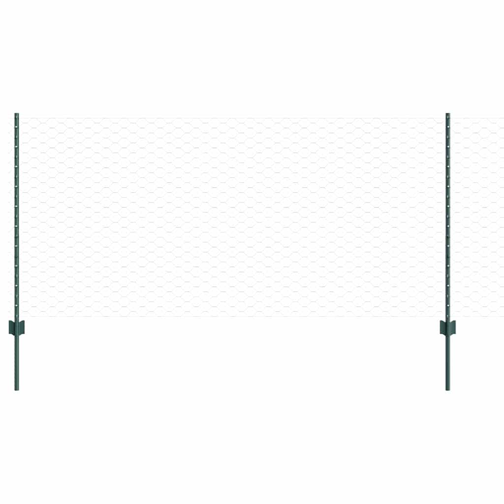 vidaXL Εξαγωνική Φράχτη με Στύλο 50 x 1 m PVC-Επικαλυμμένο Ατσάλι