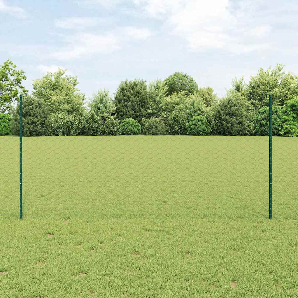 vidaXL Εξαγωνική Φράχτη με Στύλο 50 x 1,2 m PVC-Επικαλυμμένο Ατσάλι