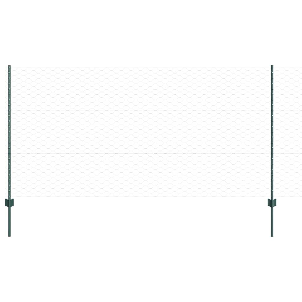 vidaXL Εξαγωνική Φράχτη με Στύλο 50 x 1,2 m PVC-Επικαλυμμένο Ατσάλι