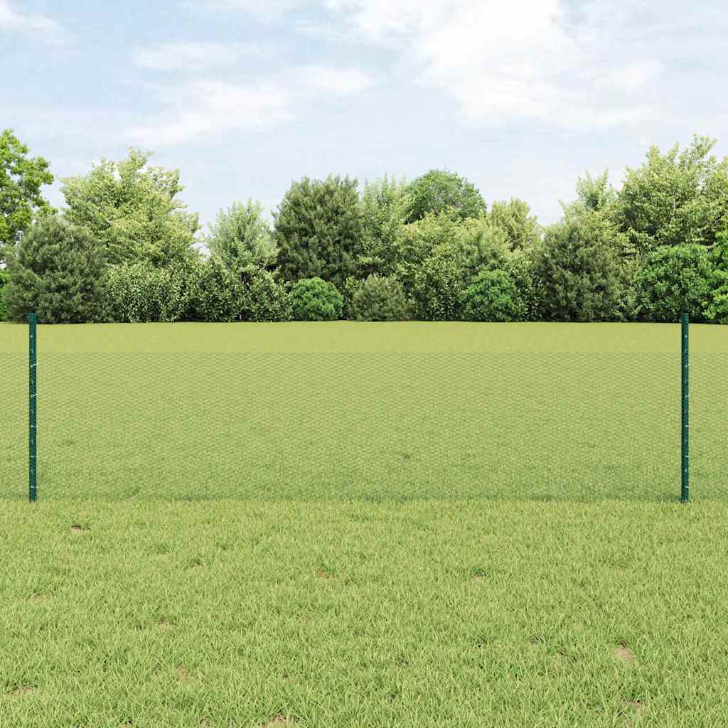 vidaXL Εξαγωνική Φράχτη με Στύλο 100 x 0,5 μ PVC-Επικαλυμμένο Ατσάλι