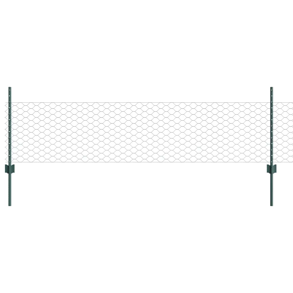 vidaXL Εξαγωνική Φράχτη με Στύλο 100 x 0,5 μ PVC-Επικαλυμμένο Ατσάλι